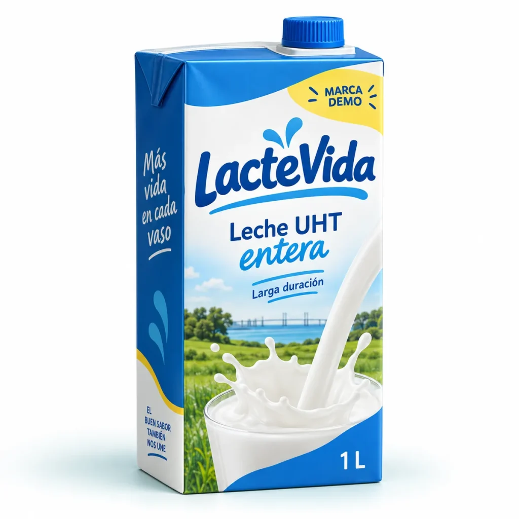 Leche UHT entera larga duración — marca demostrativa